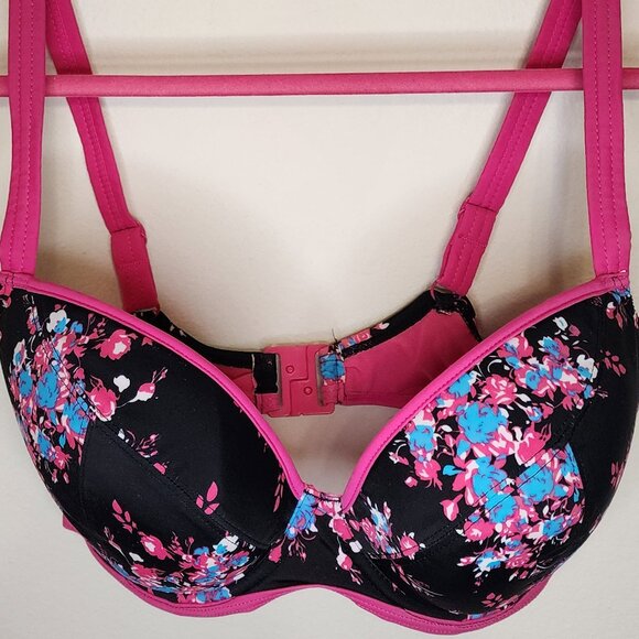 Curvy Kate 32FF Moonflower Black Padded Plunge Underwire Bikini - Picture 1 of 4